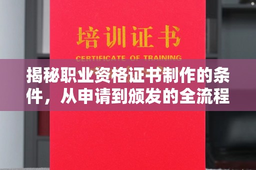 衢山揭秘职业资格证书制作的条件，从申请到颁发的全流程解析